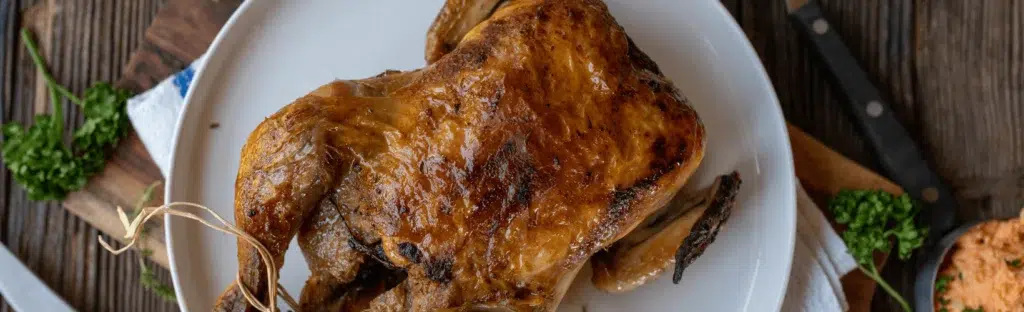 Poulet rôti au miel, thym, et galanga